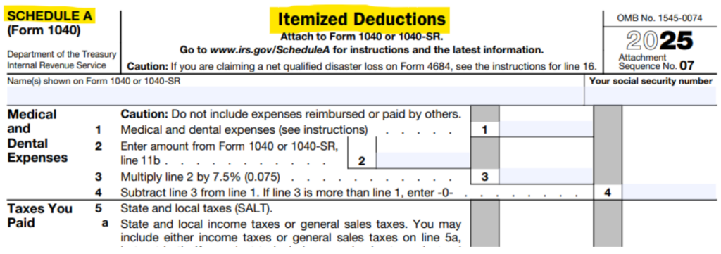 Standard vs. Itemized Schedule A